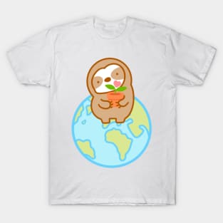 Cute Happy Earth Day Sloth T-Shirt